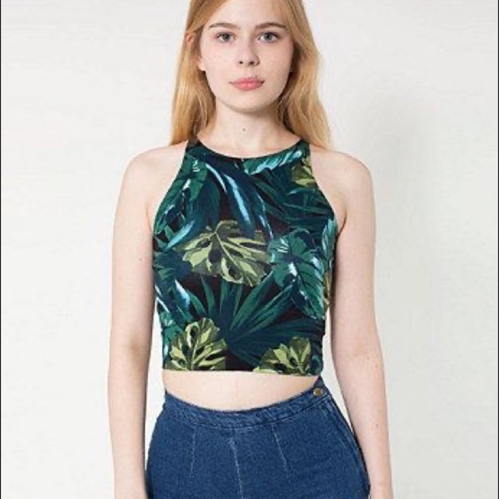 American Apparel Jungle leaves print tank